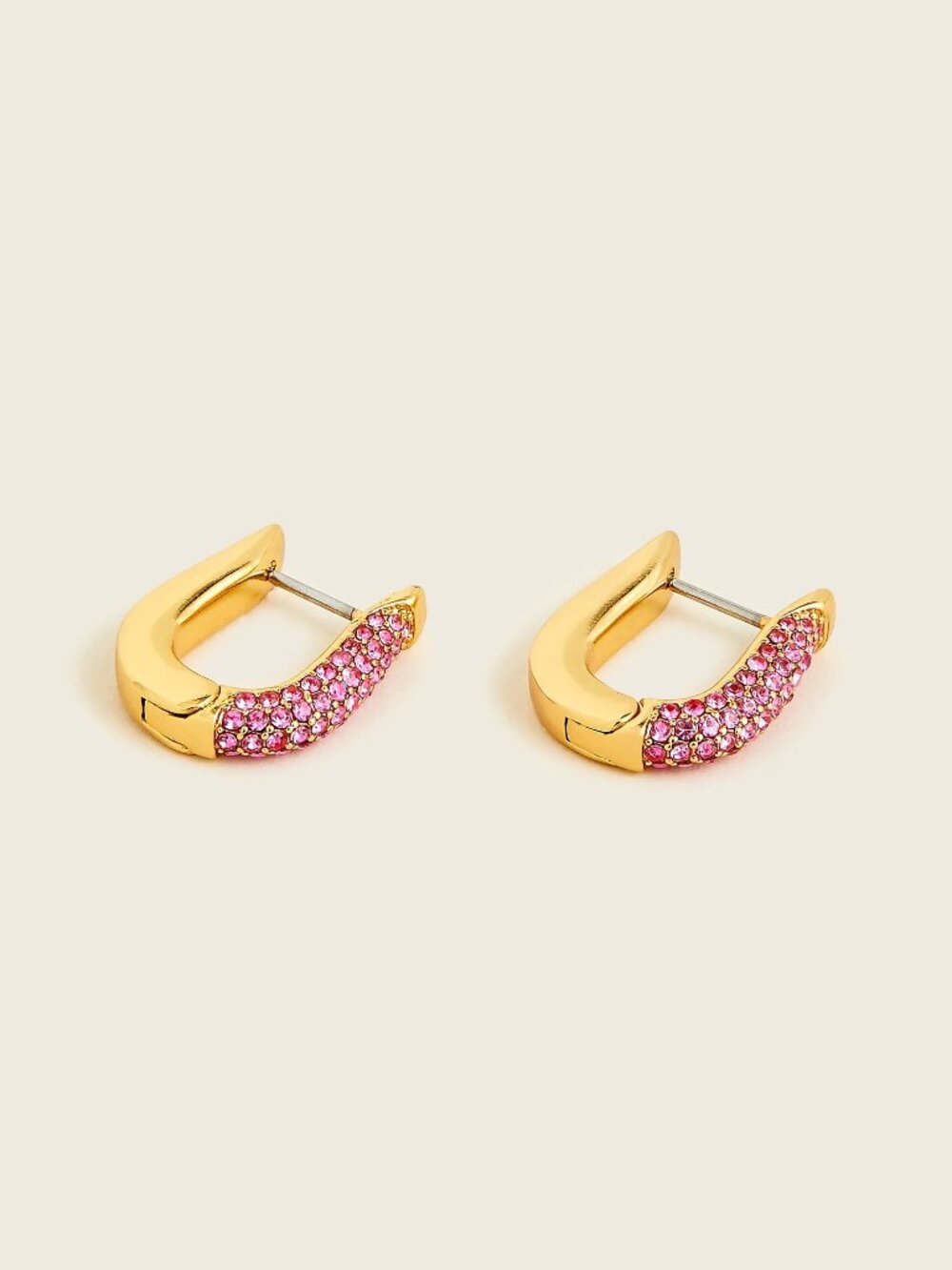 J. Crew Oblong Hoop Earrings Pink
